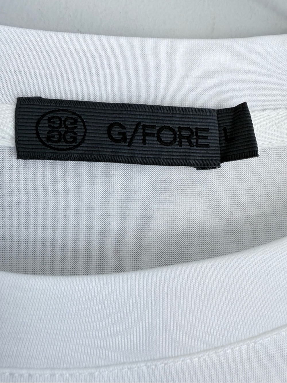 G/FORE Circle Gs Performance Golf Tee White L NWOT Skull No 1 Cares Graphic - Picture 8 of 15